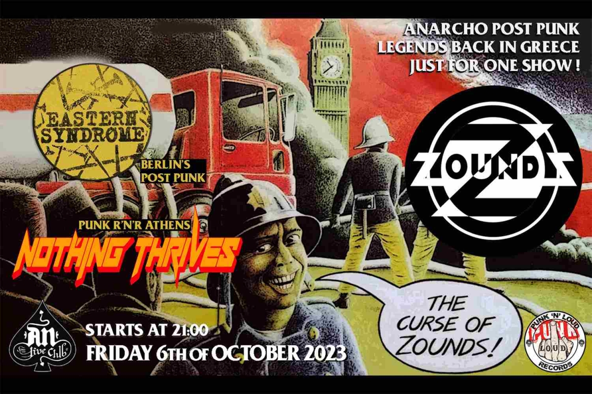 ZOUNDS (UK) live in Athens | 06.10.2023 at An club! Μαζί τους οι Eastern Syndrome(Berlin) και οι NOTHING THRIVES.
