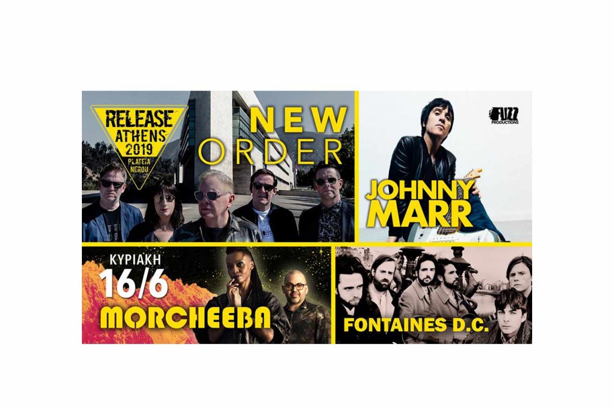 Release Athens Festival: Κυριακή, 16/6 - (New Order, Johnny Marr, Morcheeba, Fontaines D.C, Ta Toy Boy)